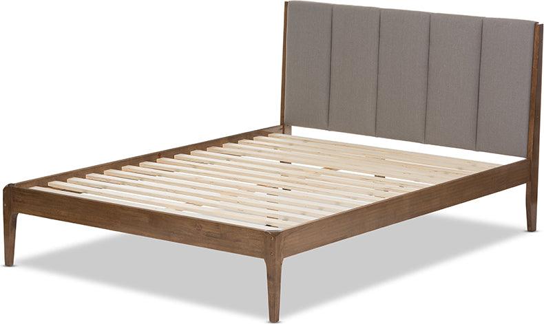 Wholesale Interiors Beds - Ember King Bed Light Gray/Walnut Brown