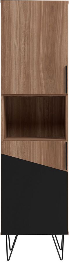 Manhattan Comfort Bookcases & Display Units - Beekman 17.51 Narrow Bookcase Cabinet in Brown and Black