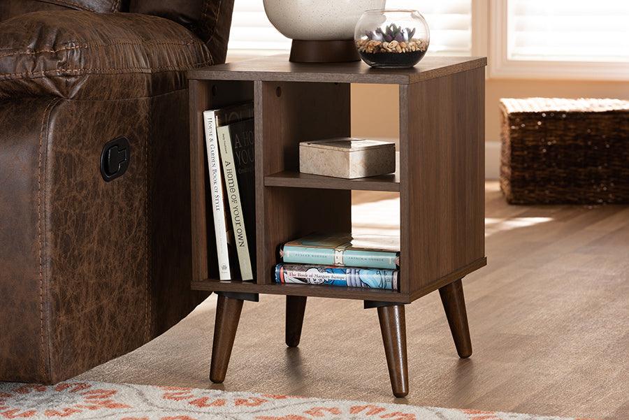 Wholesale Interiors Side & End Tables - Sami Mid-Century Modern Walnut Finished Wood End Table