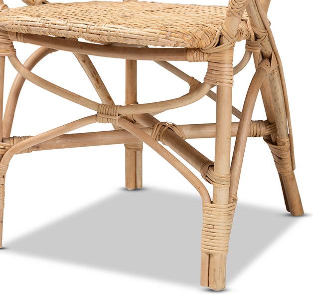 Wholesale Interiors Dining Chairs - Genna Modern Bohemian Natural Brown Finished Rattan Dining Chair