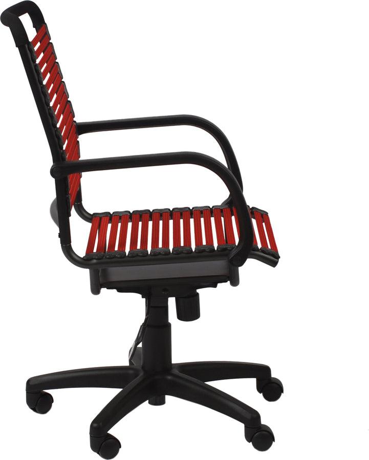 Euro Style Task Chairs - Bungie Flat High Back Office Chair in Red Red