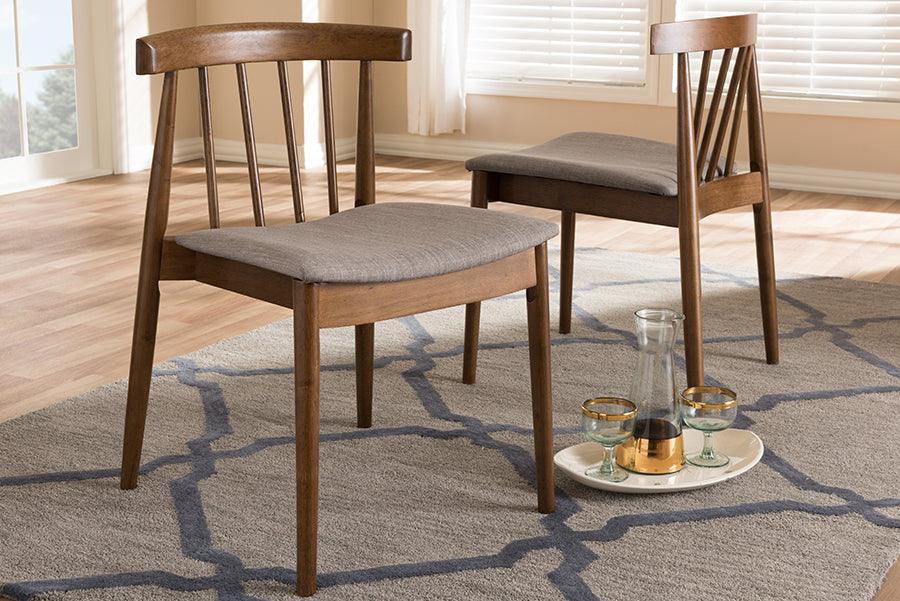 Wholesale Interiors Dining Chairs - Wyatt Mid-Century Modern Walnut Wood Dining Chair (Set of 2)