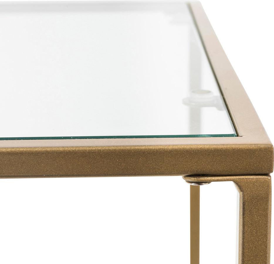 Euro Style Side & End Tables - Arvi 18" Square Side Table Clear & Brass