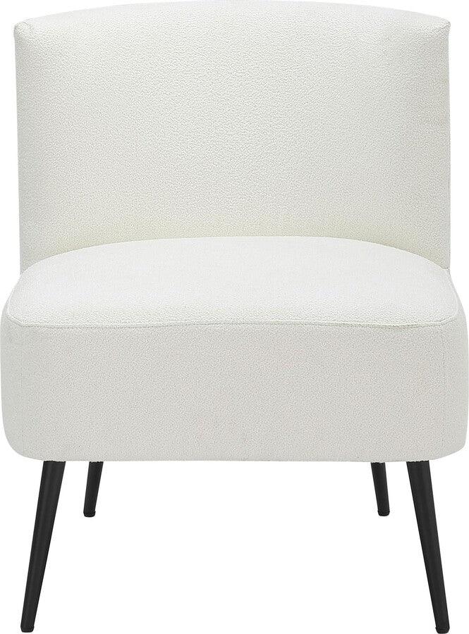 Lumisource Accent Chairs - Fran Contemporary Slipper Chair In Black Metal & White Sherpa Fabric