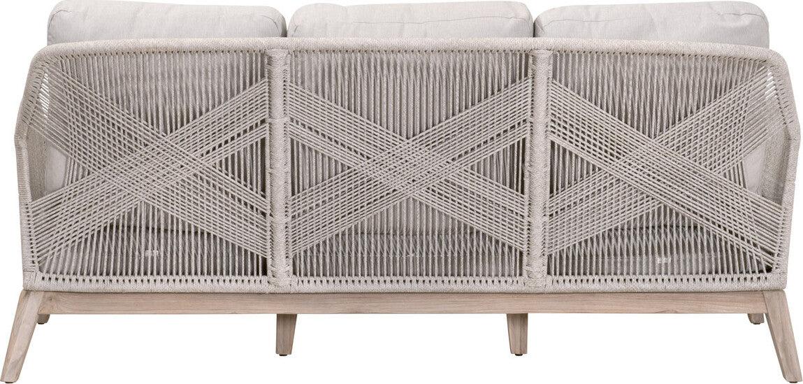 Essentials For Living Outdoor Sofas - Loom Outdoor 79in Sofa - Taupe and White-Gray Teak