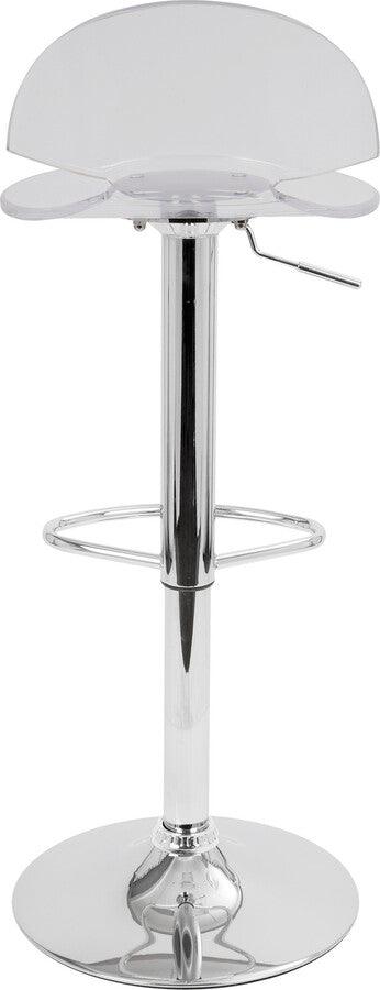 Lumisource Barstools - Venti Contemporary Adjustable Barstool with Swivel in Clear Acrylic