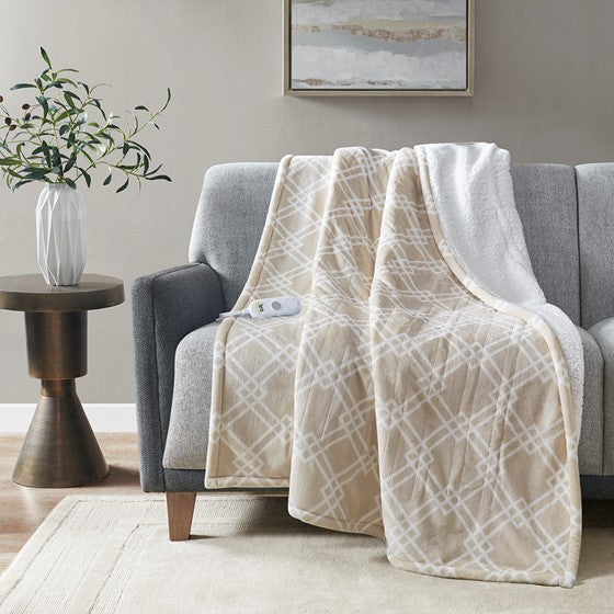 Olliix.com Heated Blankets - Heated Throw Tan