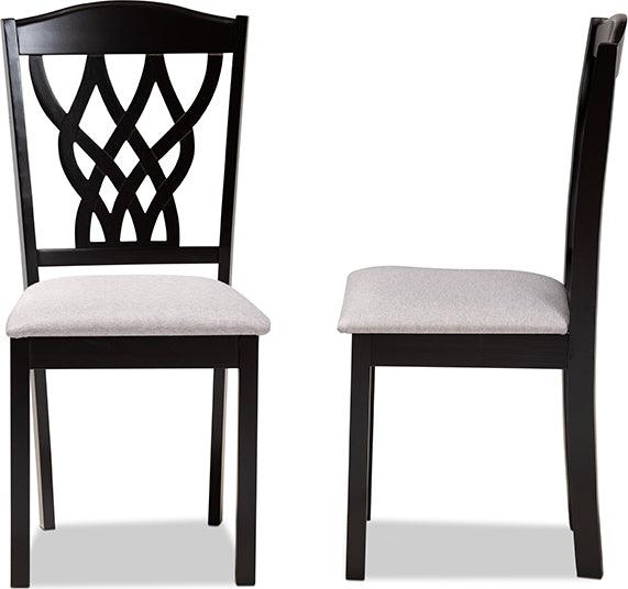 Wholesale Interiors Dining Chairs - Delilah Grey & Dark Brown Finished Wood 2-Piece Dining Chair Set