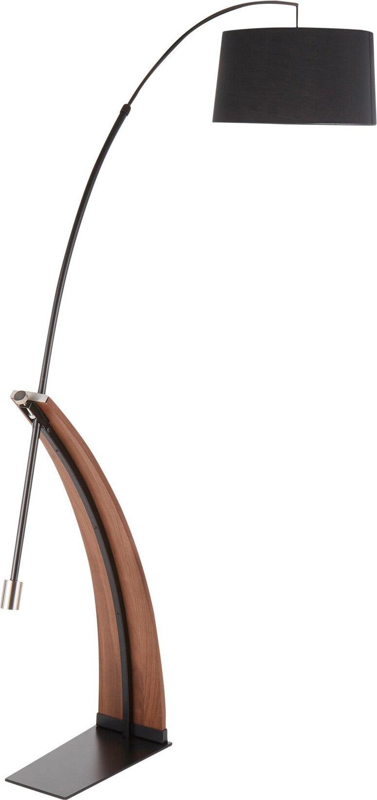 Lumisource Floor Lamps - Robyn Floor Lamp Walnut & Black