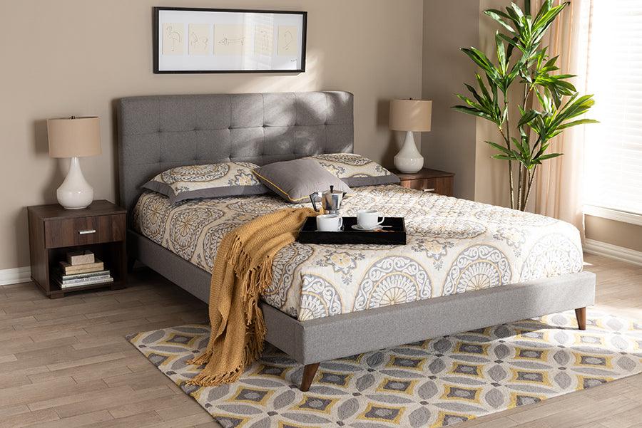 Wholesale Interiors Bedroom Sets - Maren Queen Bed with 2 Nightstands Gray & Walnut