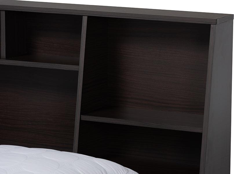 Wholesale Interiors Beds - Geoffrey Queen Storage Bed Dark brown
