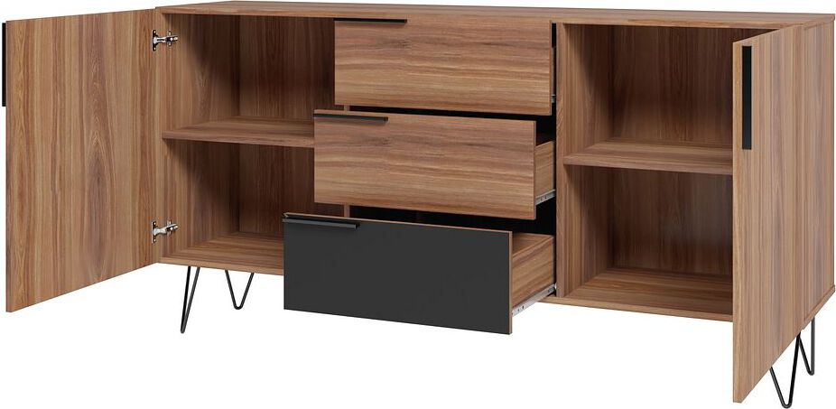 Manhattan Comfort Buffets & Cabinets - Beekman 62.99 Sideboard in Brown and Black