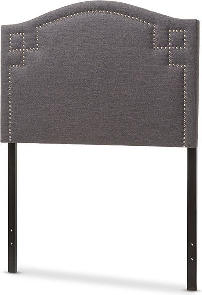 Wholesale Interiors Headboards - Aubrey Modern and Contemporary Dark Grey Fabric Upholstered Twin Size Headboard
