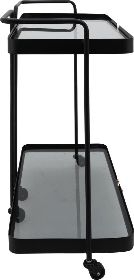 Sagebrook Home Kitchen & Bar Carts - Metal, 27"h 2-layered Bar Cart W/ Smokey Glass, Bl