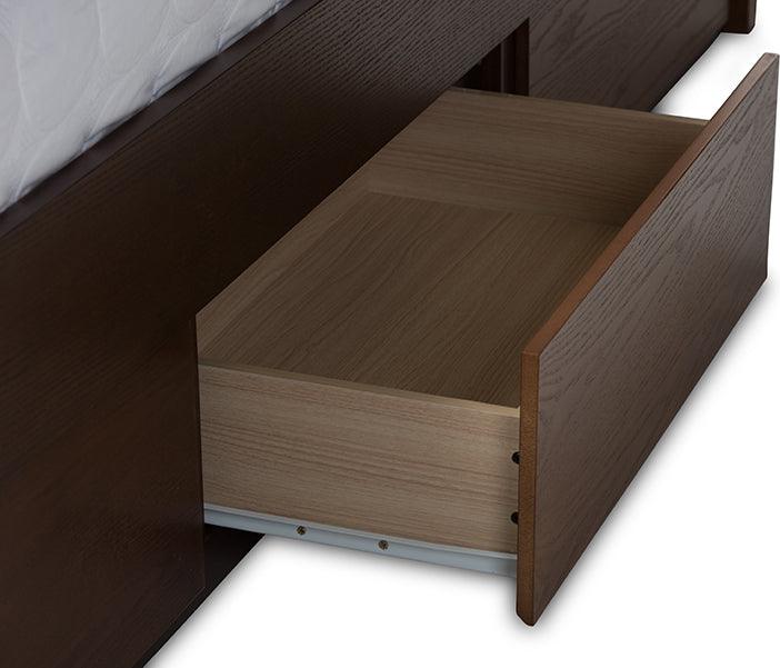 Wholesale Interiors Beds - Brannigan Queen Storage Bed Gray & Walnut Brown