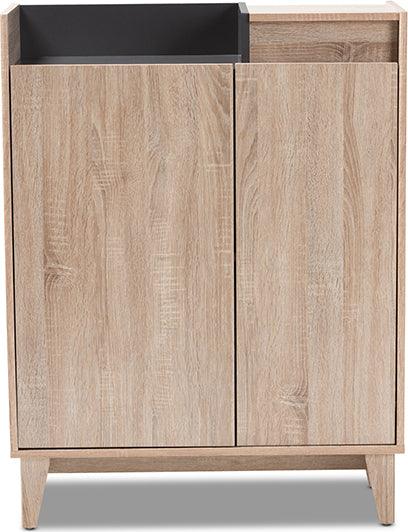 Wholesale Interiors Shoe Storage - Fella Oak Brown & Dark Gray Entryway Shoe Cabinet