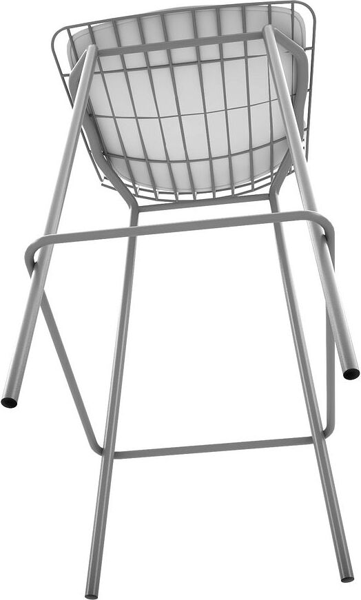 Manhattan Comfort Barstools - Madeline 41.73" Barstool, Set of 2 with Seat Cushion in Charcoal Grey and White