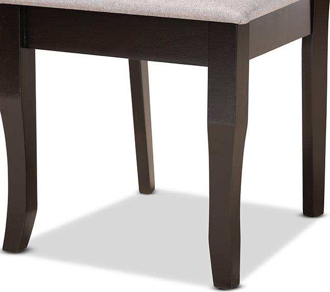 Wholesale Interiors Dining Chairs - Verner Grey Fabric Upholstered and Dark Brown Finished Wood 2-Piece Dining Chair Set