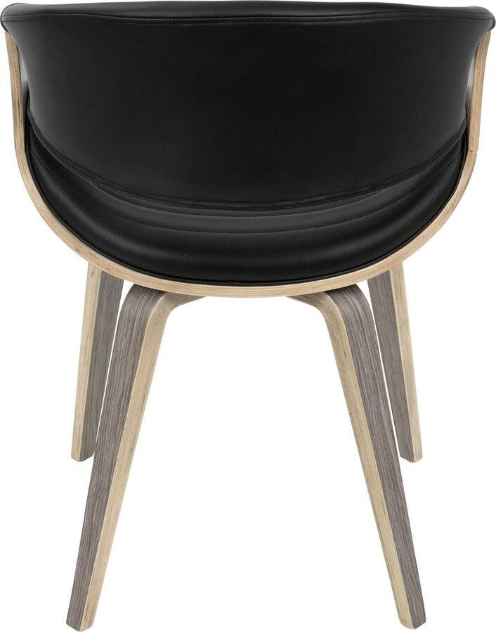Lumisource Dining Chairs - Symphony Mid-Century Modern Dining/Accent Chair in Light Grey Wood and Black Faux Leather