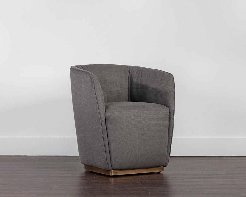 SUNPAN Dining Chairs - Vain Wheeled Dining Armchair - Zenith Graphite Grey