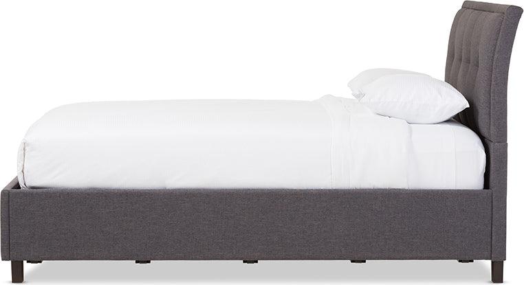 Wholesale Interiors Beds - Lea Queen Bed with Storage Dark Gray