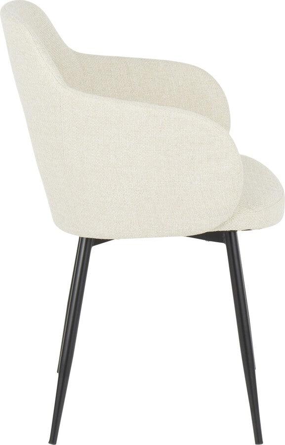 Lumisource Accent Chairs - Boyne Industrial Chair in Black Metal and Cream Noise Fabric
