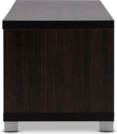 Wholesale Interiors TV & Media Units - Beasley 70-Inch Dark Brown TV Cabinet with 2 Sliding Doors and Drawer