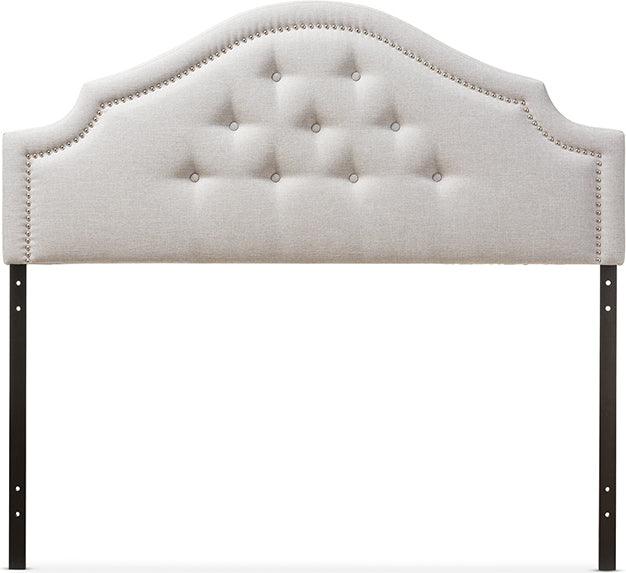 Wholesale Interiors Headboards - Cora Modern And Contemporary Grayish Beige Fabric Upholstered King Size Headboard