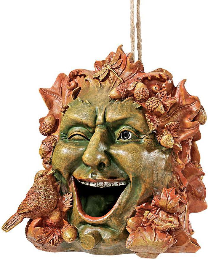 Design Toscano Garden Lovers Gifts - Laughing Greenman Birdhouse Statue