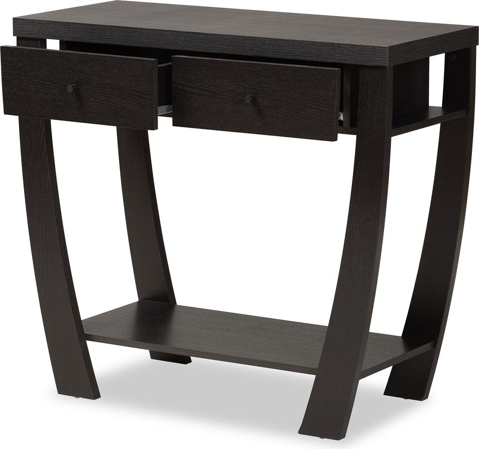 Wholesale Interiors Consoles - Capote Modern and Contemporary Espresso Brown Finished Wood 2-Drawer Console Table
