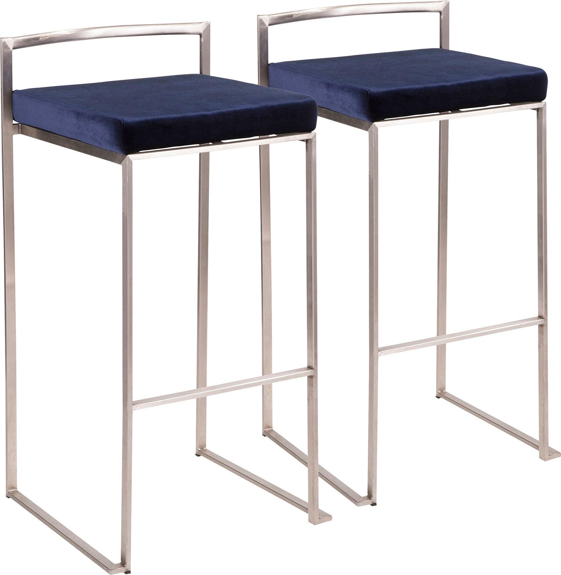 Lumisource Barstools - Fuji Stacker Barstool & Blue (Set of 2)