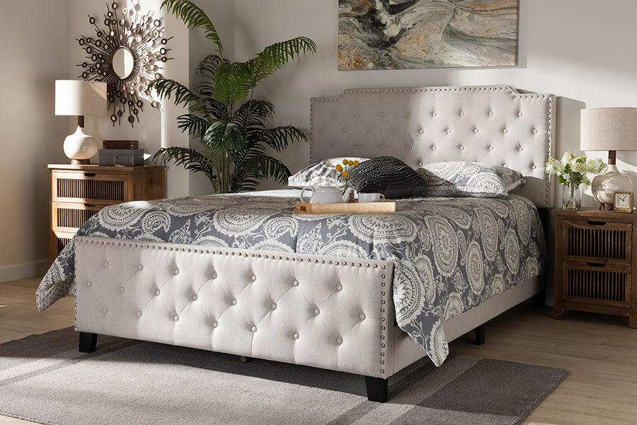 Wholesale Interiors Beds - Marion Queen Bed Beige & Black