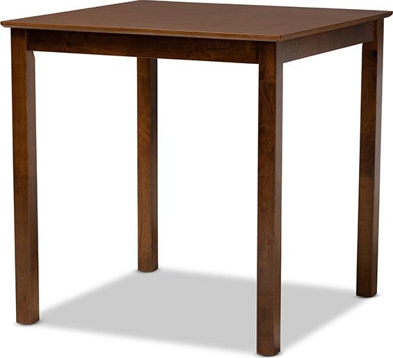 Wholesale Interiors Dining Sets - Alora Grey Fabric Upholstered Walnut Brown Finished 5-Piece Wood Pub Set