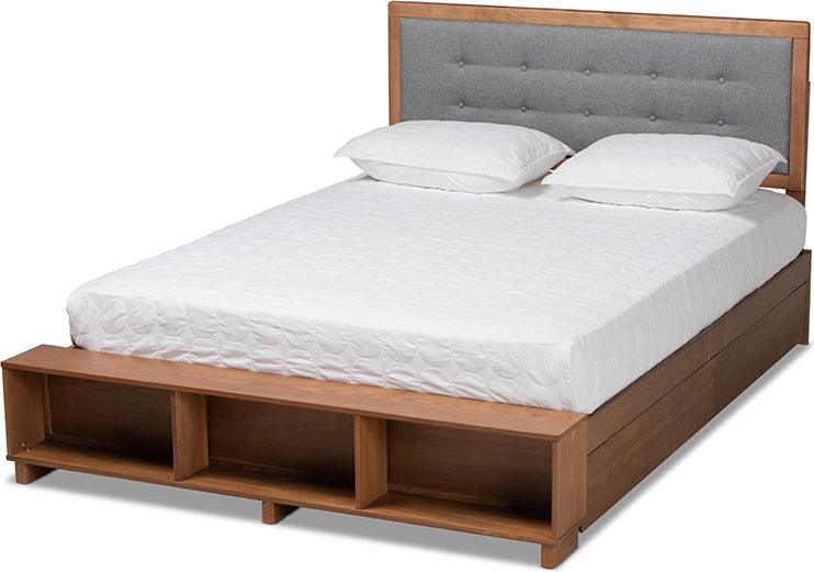 Wholesale Interiors Beds - Cosma King Storage Bed Dark Gray & Ash Walnut