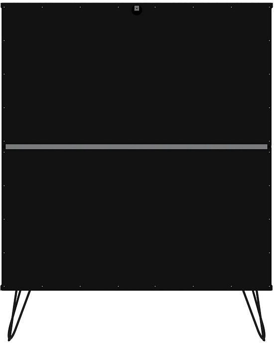 Manhattan Comfort Bedroom Sets - Rockefeller 5-Drawer & 3-Drawer Black Dresser Set