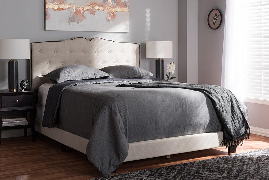 Wholesale Interiors Beds - Vivienne Queen Bed Light Beige