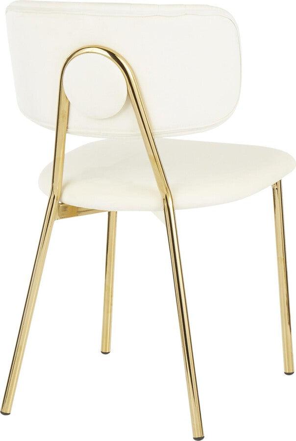 Lumisource Accent Chairs - Bouton Contemporary/Glam Chair In Gold Metal & Cream Velvet (Set of 2)