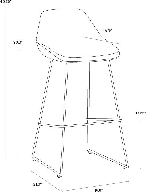 SUNPAN Barstools - Mccoy Barstool - November Grey / Cinnamon Brown