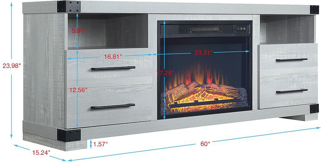 Manhattan Comfort Fireplaces - Richmond Fireplace in Grey