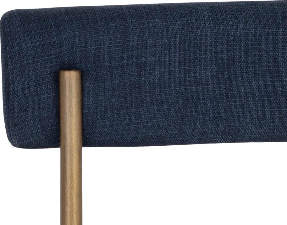 SUNPAN Barstools - Seneca Counter Stool - Antique Brass - Arena Navy