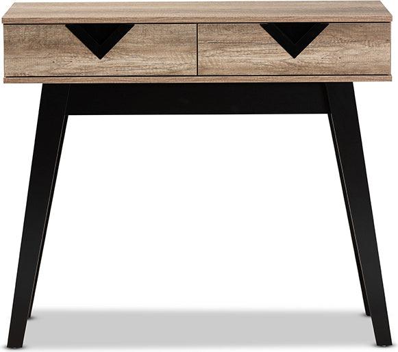 Wholesale Interiors Consoles - Wales Modern and Contemporary Light Brown Finished Wood 2-Drawer Console Table