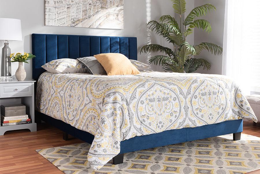 Wholesale Interiors Beds - Clare Full Bed Navy Blue & Black