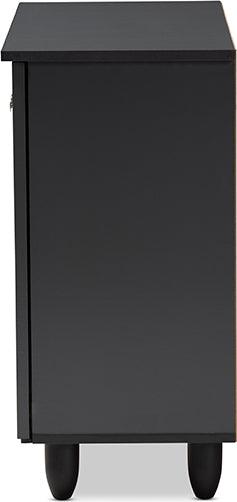 Wholesale Interiors Shoe Storage - Winda Modern and Contemporary Dark Gray 2-Door Wooden Entryway Shoe Storage Cabinet
