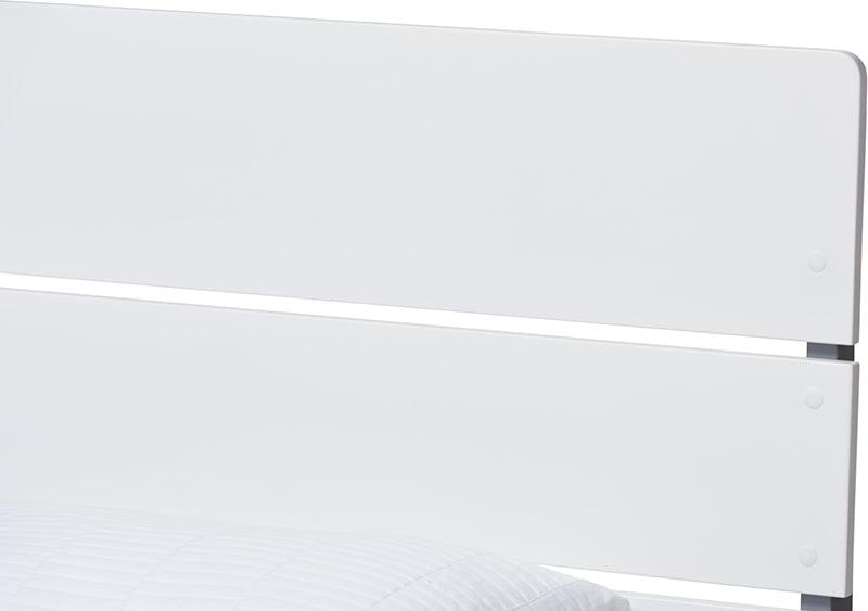 Wholesale Interiors Beds - Nereida White & Dark Grey-Finished Wood Twin Platform Bed