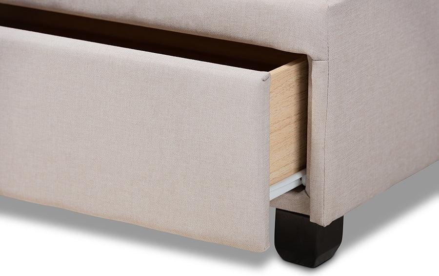 Wholesale Interiors Beds - Netti King Storage Bed Beige & Black