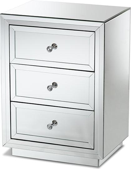 Wholesale Interiors Nightstands & Side Tables - Lina Nightstand Silver