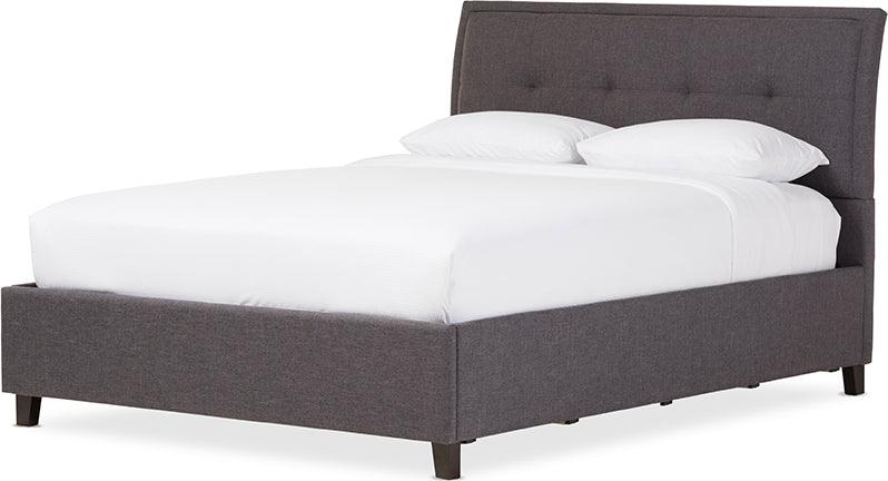 Wholesale Interiors Beds - Lea Queen Bed with Storage Dark Gray