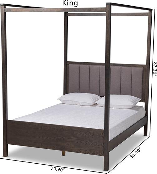 Wholesale Interiors Beds - Natasha Queen Bed Gray & Dark Grayish Oak