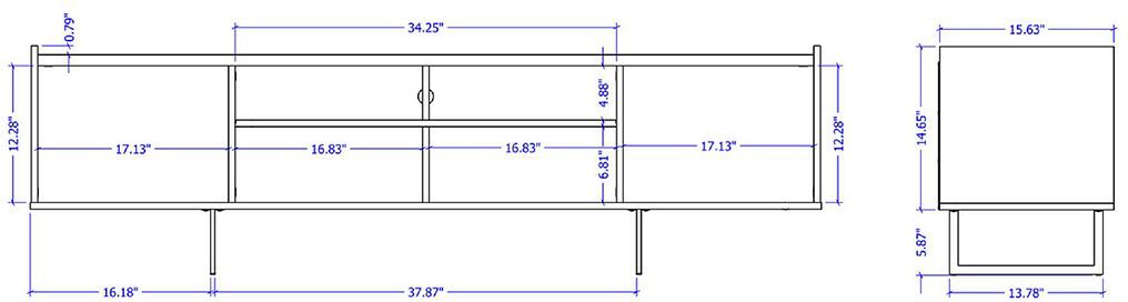 Manhattan Comfort TV & Media Units - Winston 70.86 TV Stand in White and Cinnamon