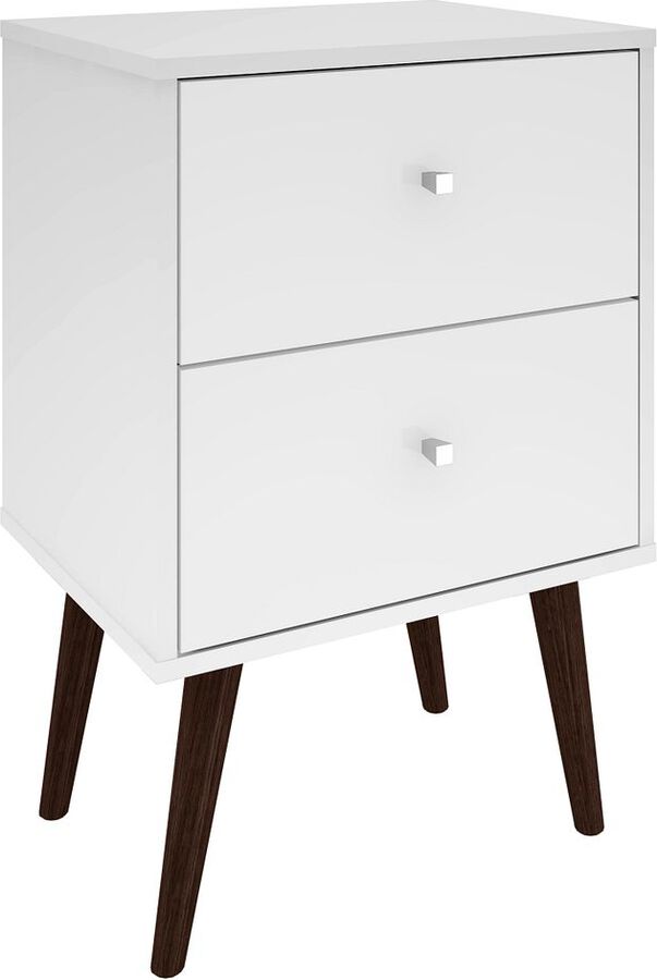 Manhattan Comfort Nightstands & Side Tables - Liberty Mid-Century - Modern Nightst& 2.0 White